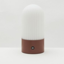 Lampe portable en métal terracotta et opaline TOUAREG