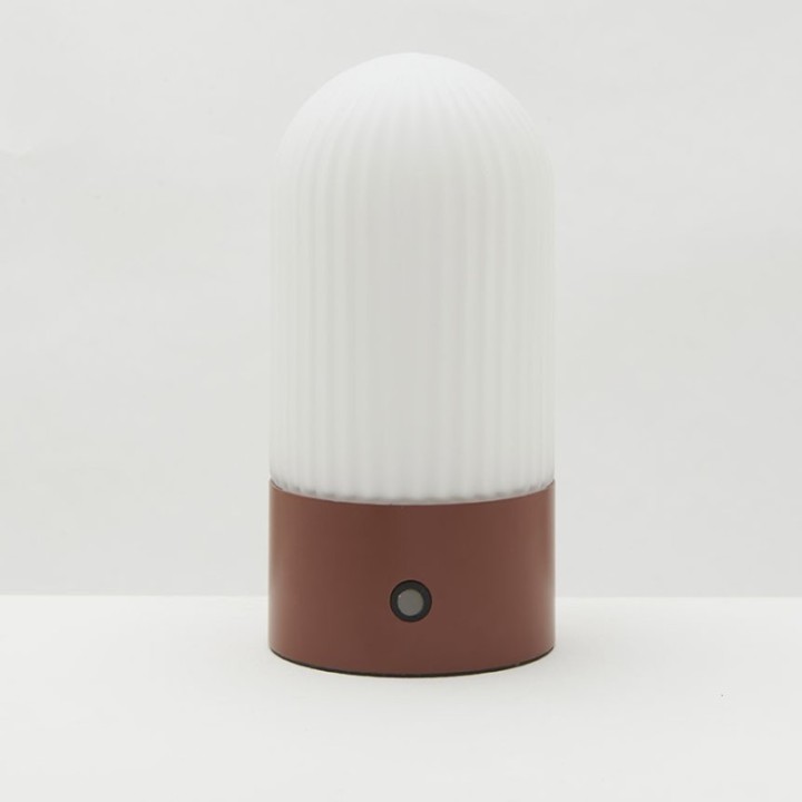 Touareg terracotta metal and opaline portable lamp