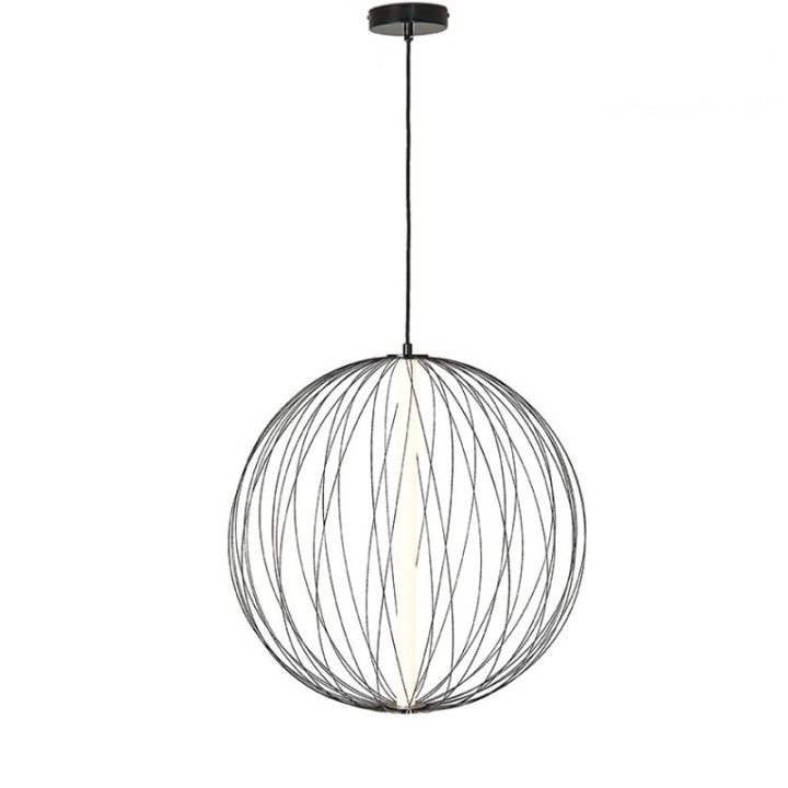 Lustre en métal noir et globe D60 cm ATOME