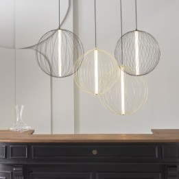 Lustre en métal doré et globe D60 cm ATOME