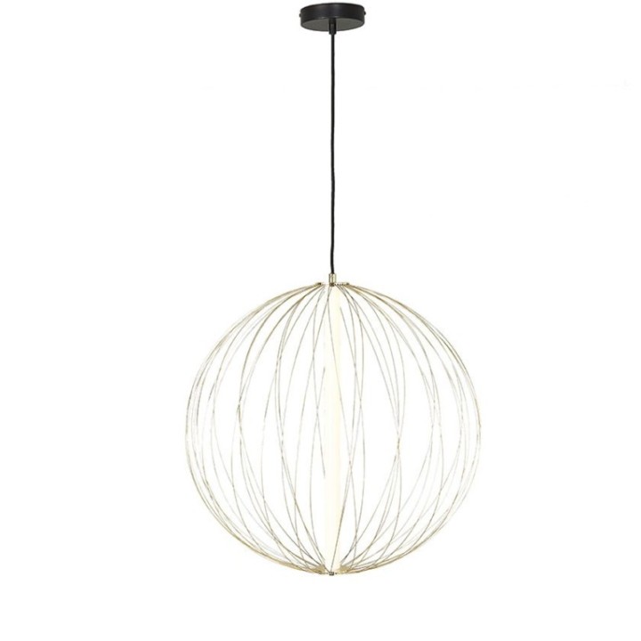 Atome gold metal chandelier with globe Dia. 60 cm