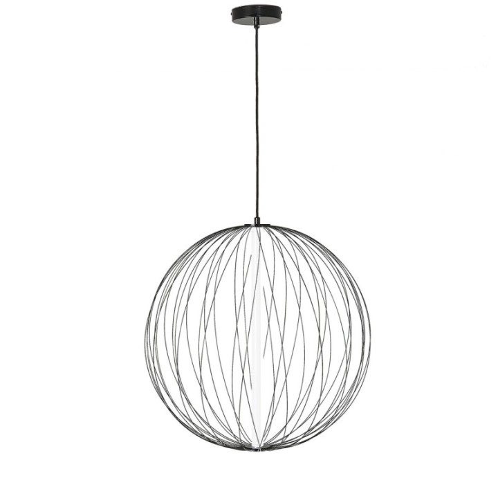 Lustre en métal noir et globe D60 cm ATOME