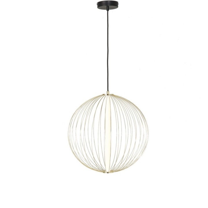 Atome gold metal chandelier with globe Dia. 50 cm