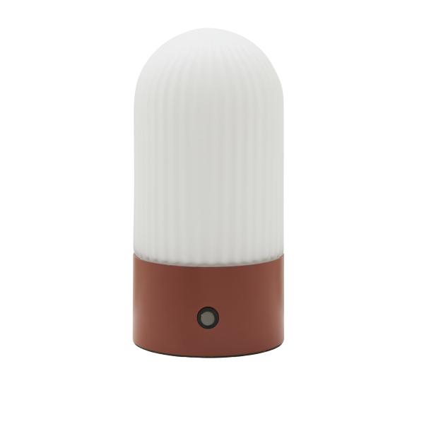 Lampe portable en métal terracotta et opaline TOUAREG