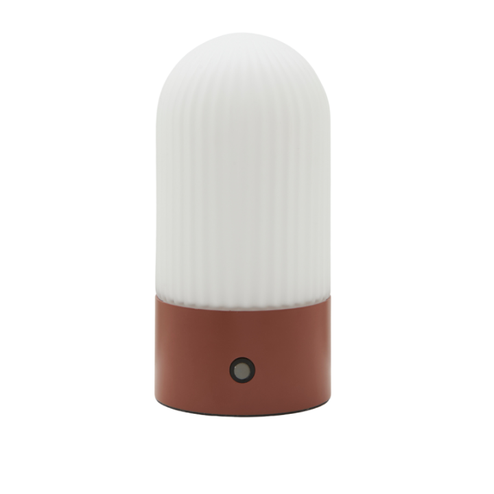 Touareg terracotta metal and opaline portable lamp