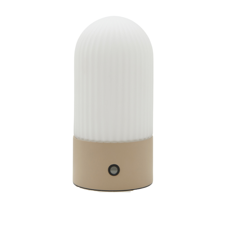 Touareg cream metal and opaline portable lamp