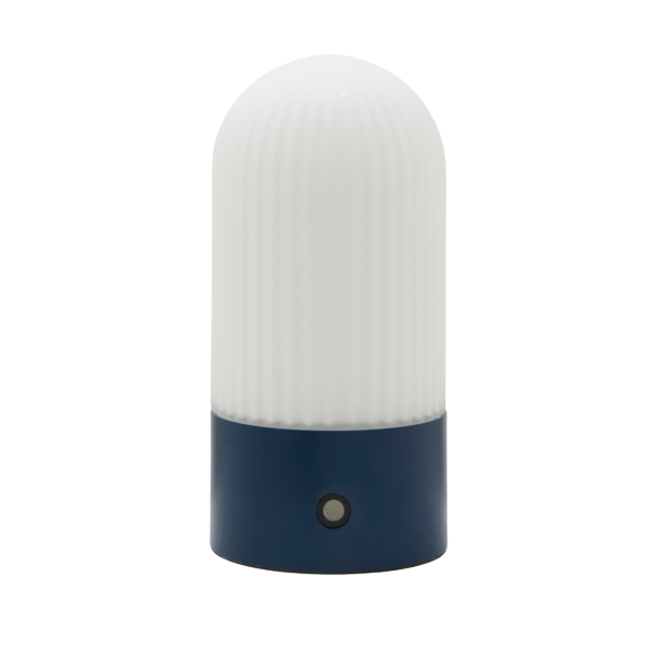 Lampe portable en métal bleue et opaline TOUAREG