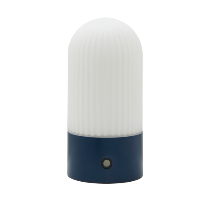 Touareg blue metal and opaline portable lamp