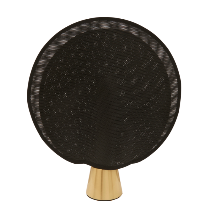 Maille gold metal lamp with black plastic mesh H40 cm