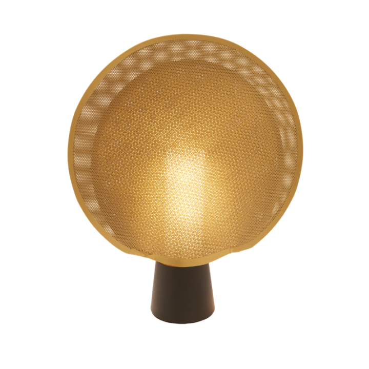 Maille black metal lamp with gold plastic mesh H40 cm