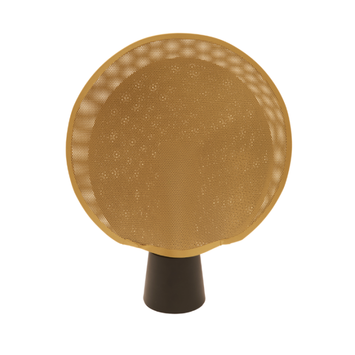 Maille black metal lamp with gold plastic mesh H40 cm