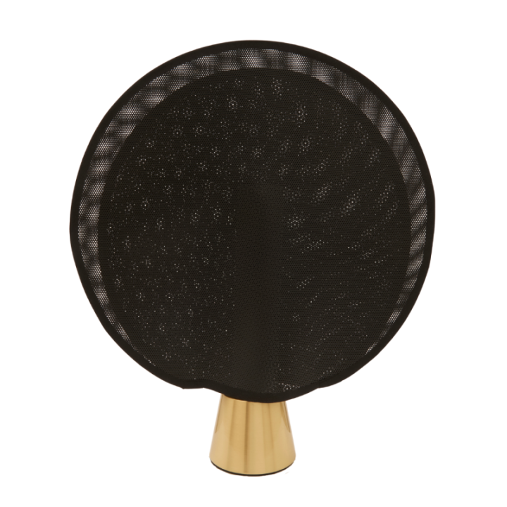 Maille gold metal lamp with black plastic mesh H33 cm