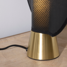 Maille gold metal lamp with black plastic mesh H33 cm