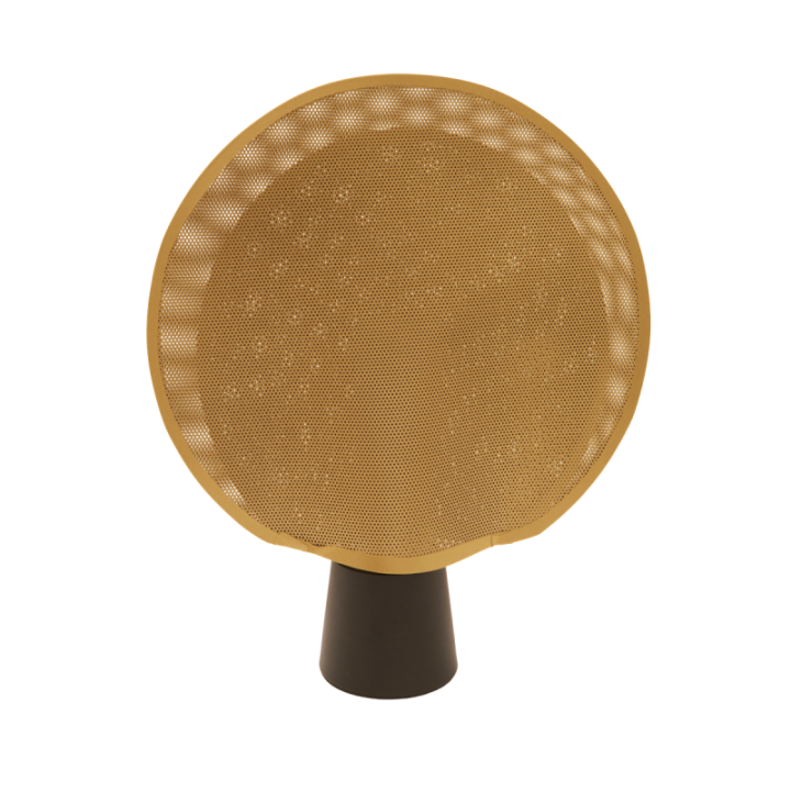 Maille black metal lamp with gold plastic mesh H33 cm