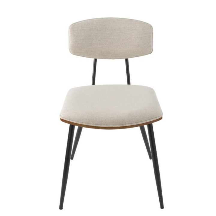 Babette set of 6 ecru chairs with walnut finish