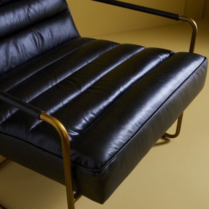 Black Leather Armchair - MARANELLO