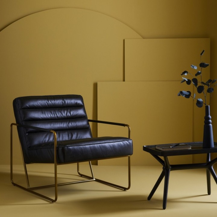 Black Leather Armchair - MARANELLO