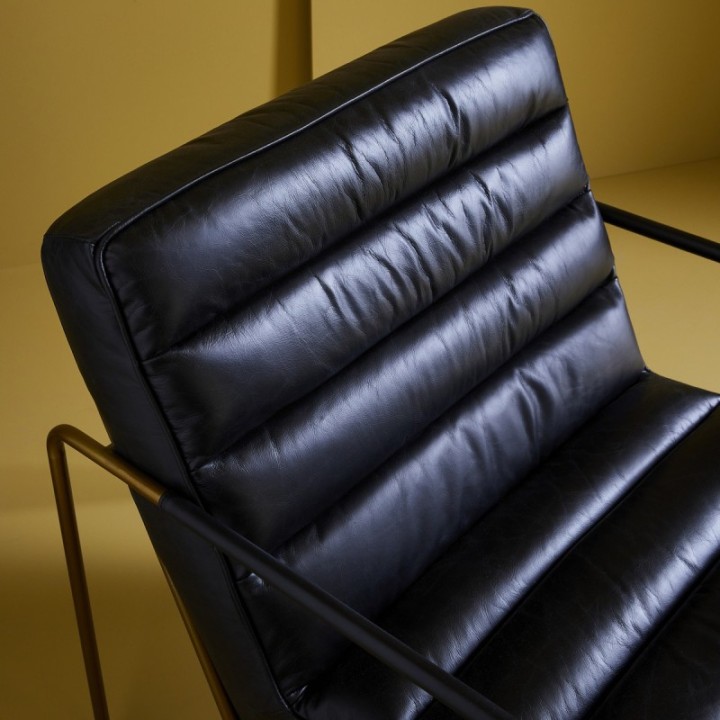 Black Leather Armchair - MARANELLO