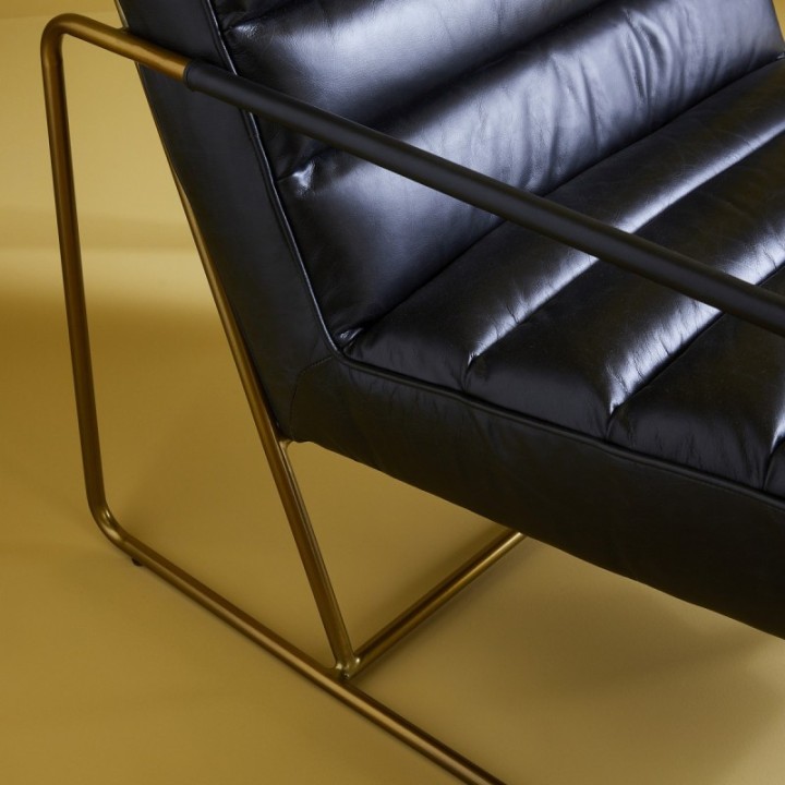 Black Leather Armchair - MARANELLO