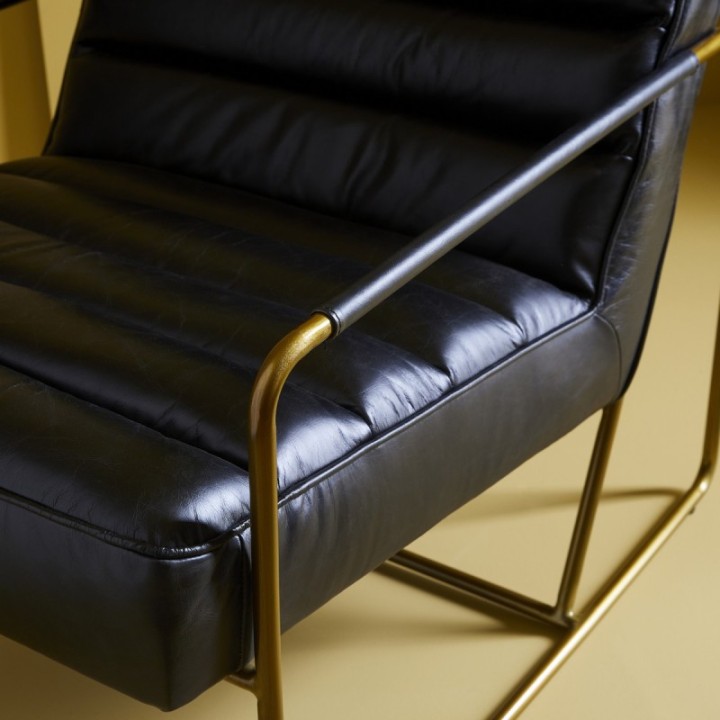 Black Leather Armchair - MARANELLO