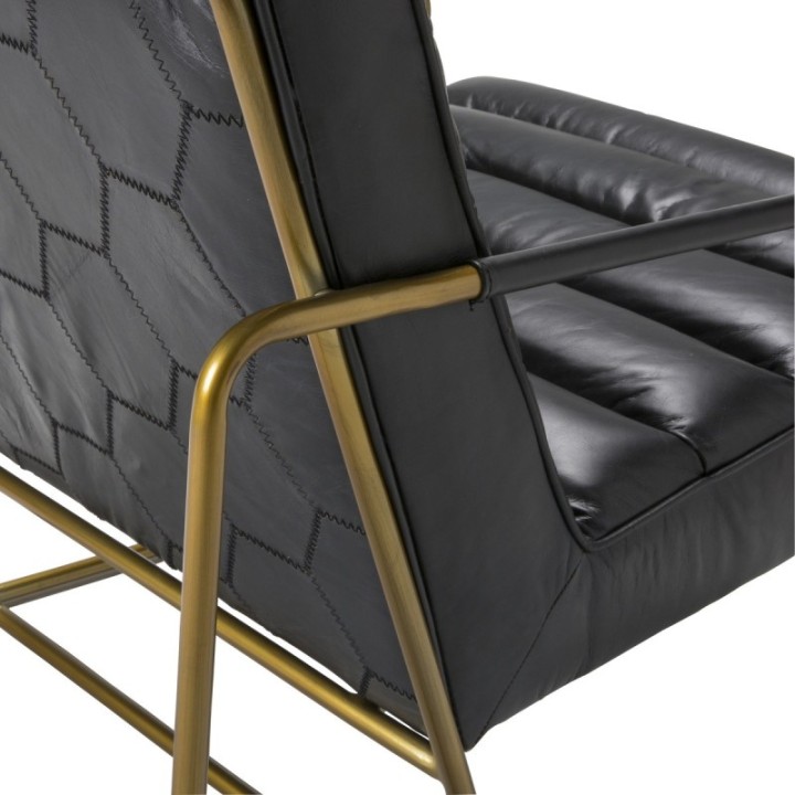Black Leather Armchair - MARANELLO
