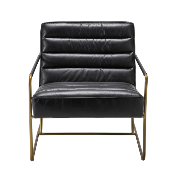 Black Leather Armchair - MARANELLO