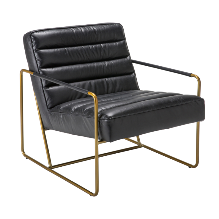 Black Leather Armchair - MARANELLO