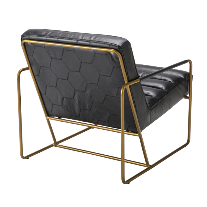 Black Leather Armchair - MARANELLO