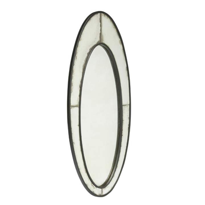 Sonia oval mirror with mercury finish