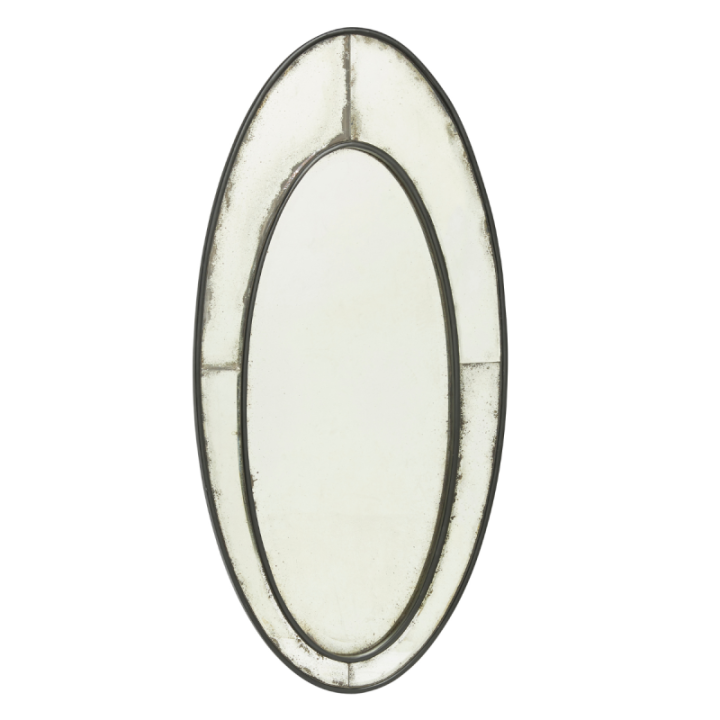 Sonia oval mirror with mercury finish