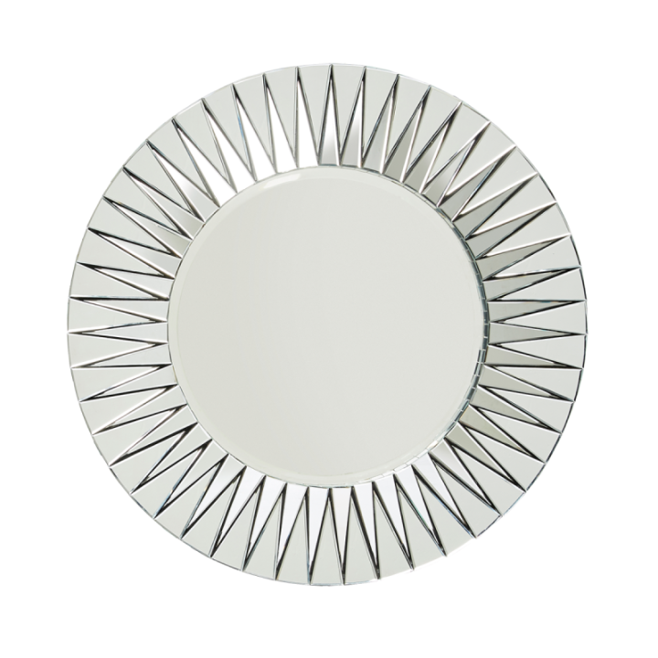 Anémone round mirror with relief frame