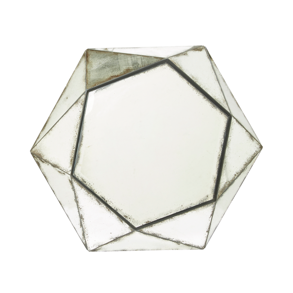 Miroir hexagonal avec finition mercurisée HEXAGONE