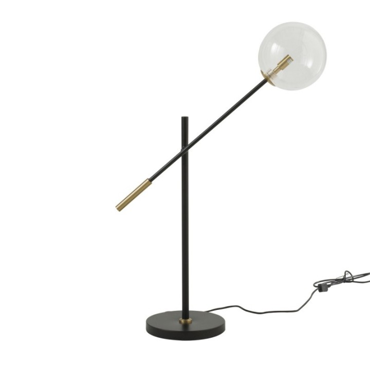 Boule black metal lamp with gold details