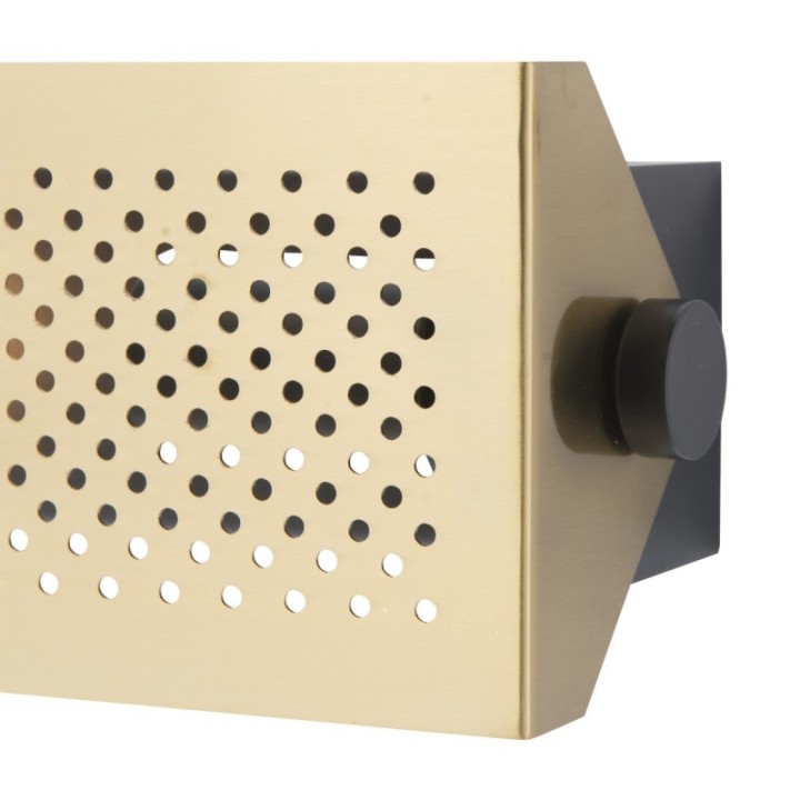 VEGAS brass finish metal wall light with perforated plate