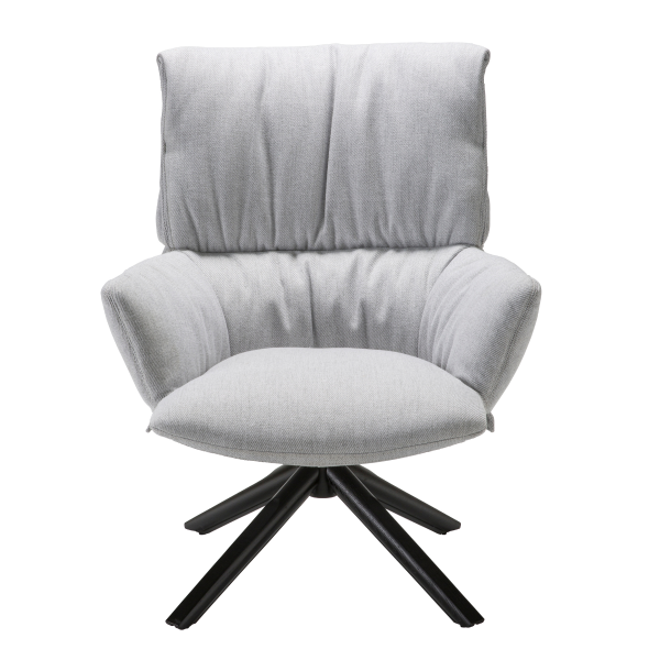 Fauteuil pivotant en tissu gris MARTIN