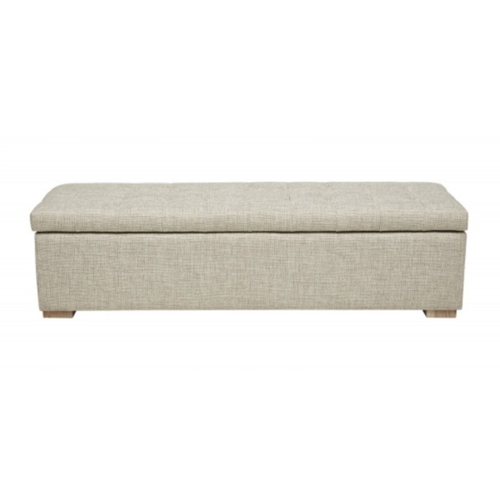 Banc et coffre en tramé lin - Signature