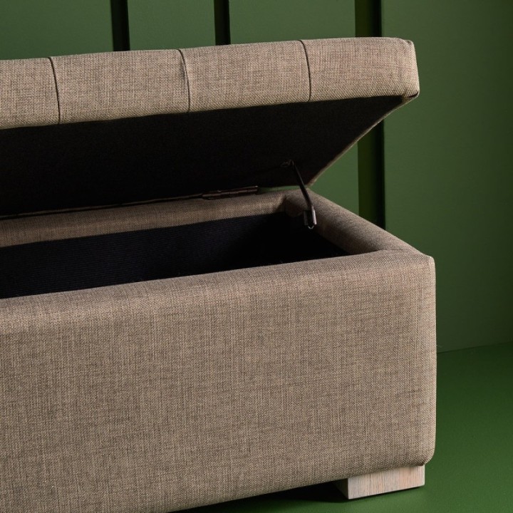 Coffre de lit capitonné transformable en banc