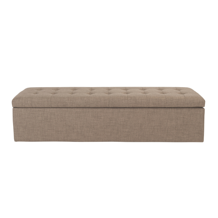 Coffre de lit capitonné transformable en banc