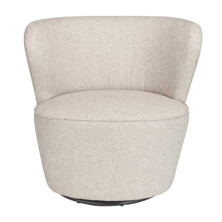 Barnabé woven linen fabric swivel armchair