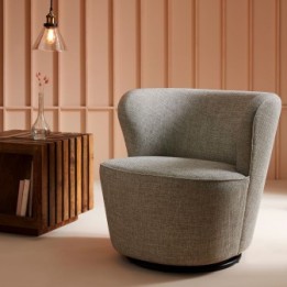 Fauteuil pivotant en tissu esprit scandinave