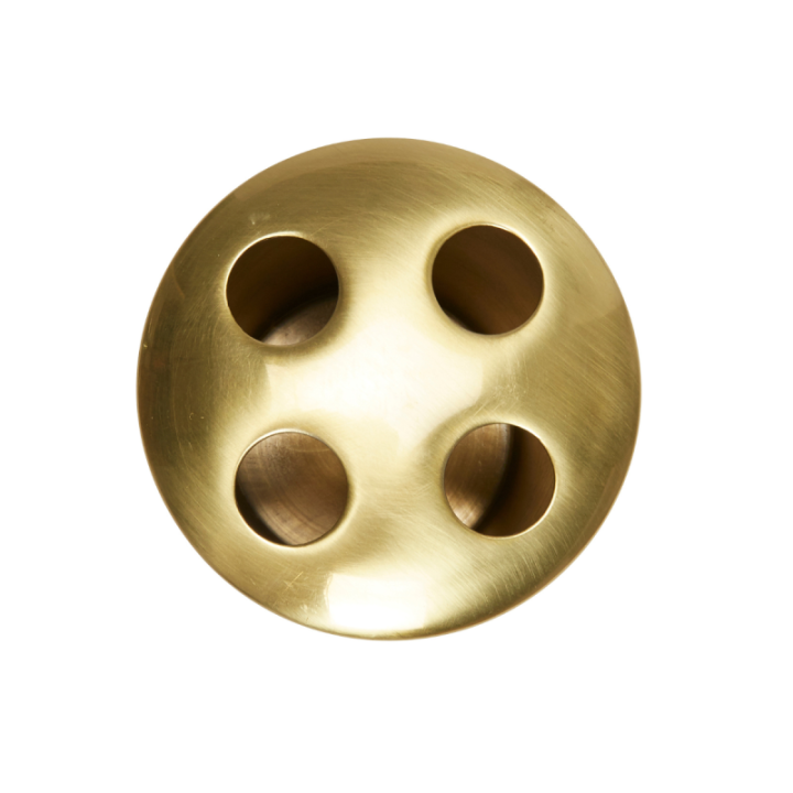 Gold finish brass toothbrush holder