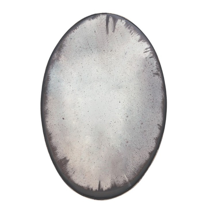 Oval convex mercury glass mirror