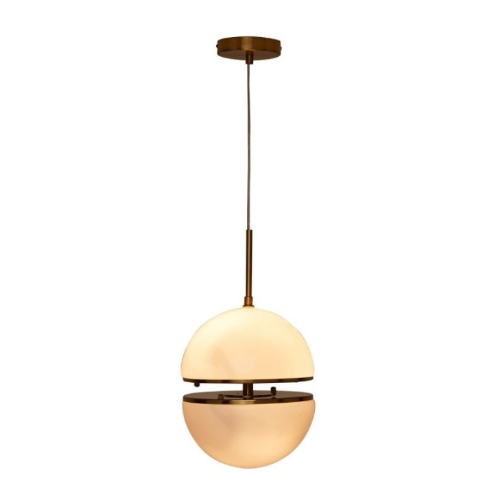 Suspension en métal doré avec globe en opaline MONTPARNASSE