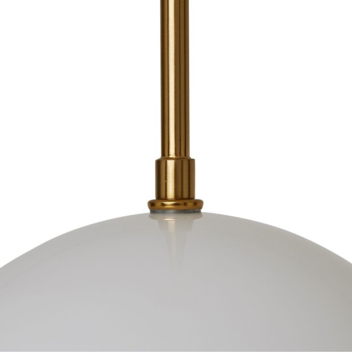 Montparnasse gold metal pendant light with opaline globe