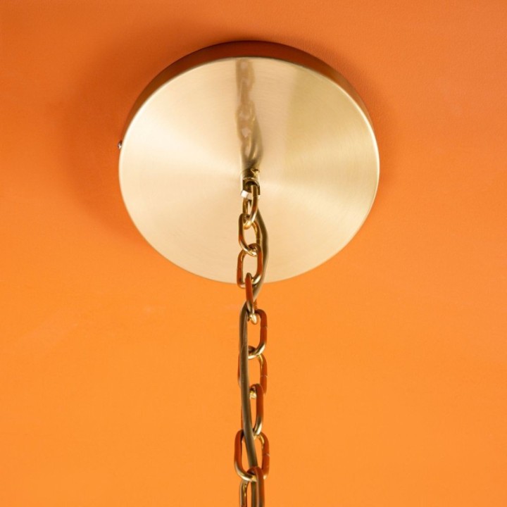 Montparnasse gold metal chandelier with opaline globes