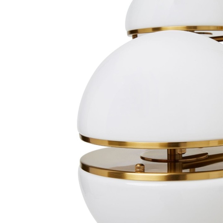 Lustre en métal doré avec globes en opaline MONTPARNASSE