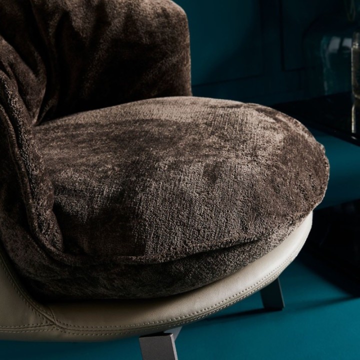 Bob beige vinyl armchair with removable brown seat
