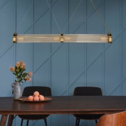Lustre tube double esprit années 50