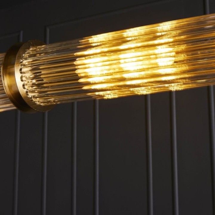 Lustre tube double esprit années 50