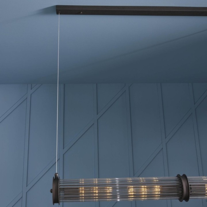 Lustre tube double esprit années 50
